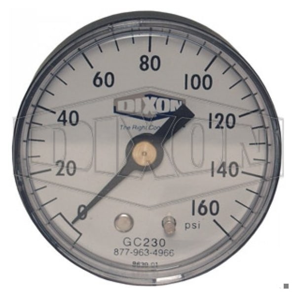 Standard Dry Gauge, 0 to 200 psi, 1/8 in Connection, 1-1/2 in Dial, +/- 3-2-3 %